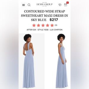 After Six Contoured Wide Strap Sweetheart Maxi Dress Sky Blue Size 6